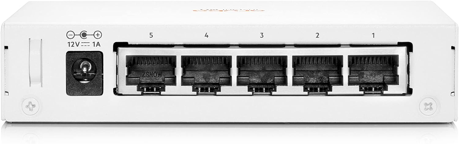 Aruba Instant On 1430 5-Port Gb Unmanaged Layer 2 Ethernet Switch | 5x 1G | Fan-less | UK Cord (R8R44A#ACC) 5 Port Non PoE
