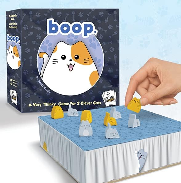 Smirk & Dagger BOOP: Adorable 2 Player Strategy Board Game, with 32 Cat and Kitten Pieces, Makes a Great Gift for Couples, Family, Adults and Kids Ages 10 and Up