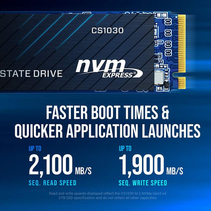 PNY CS1030 1TB M.2 NVMe PCIe Gen3 x4, 2100MB/s Read Speed, 1700MB/s Write Speed Internal Solid State Drive (SSD