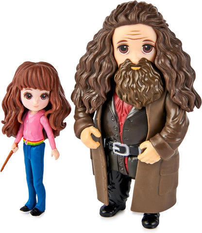 Wizarding World Magical Minis Hermione and Rubeus Hagrid Friendship Set with Collectible Toy Figures and Creature, Kids Toys for Ages 5 and up HERMIONE & HAGRID
