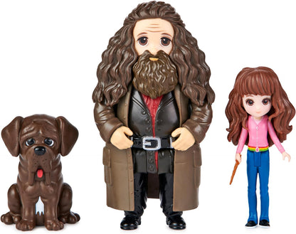 Wizarding World Magical Minis Hermione and Rubeus Hagrid Friendship Set with Collectible Toy Figures and Creature, Kids Toys for Ages 5 and up HERMIONE & HAGRID
