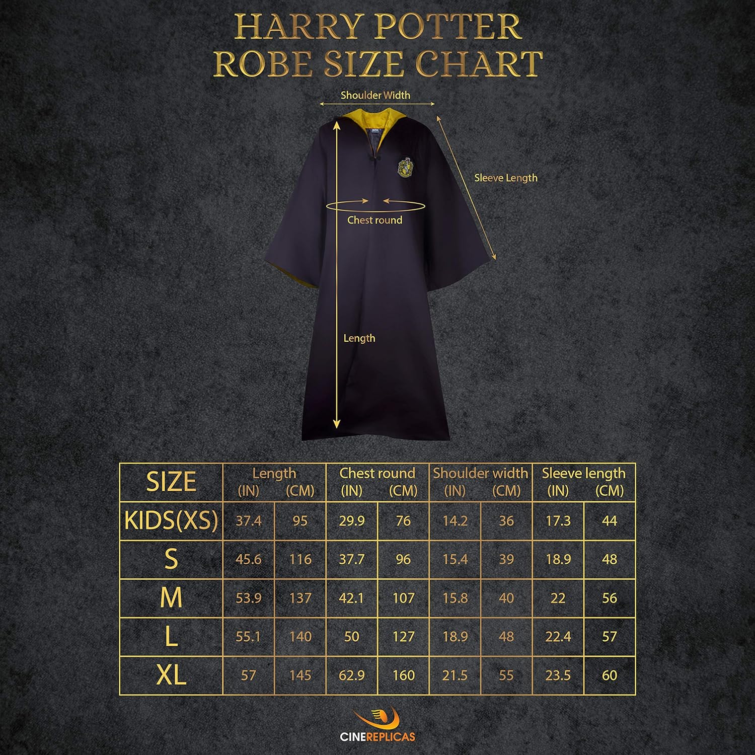 Cinereplicas Harry Potter Hogwarts Robe Huffelpuf - L - Officiële licentie