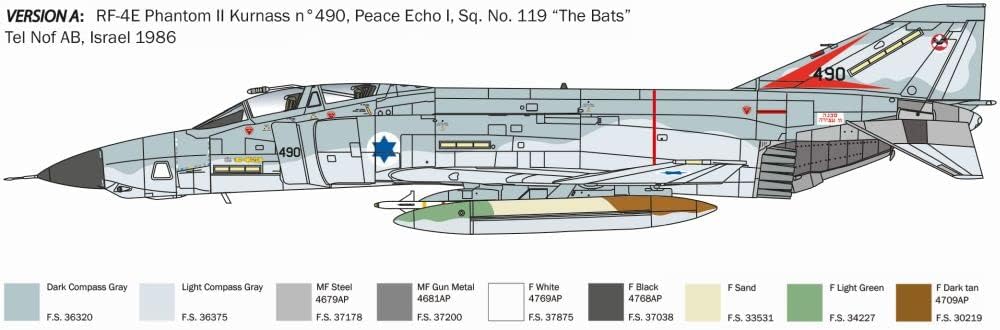 Italeri IT2818 2818 RF-4E Phantom II, 1/48 Scale, Plastic Kit, Modeling