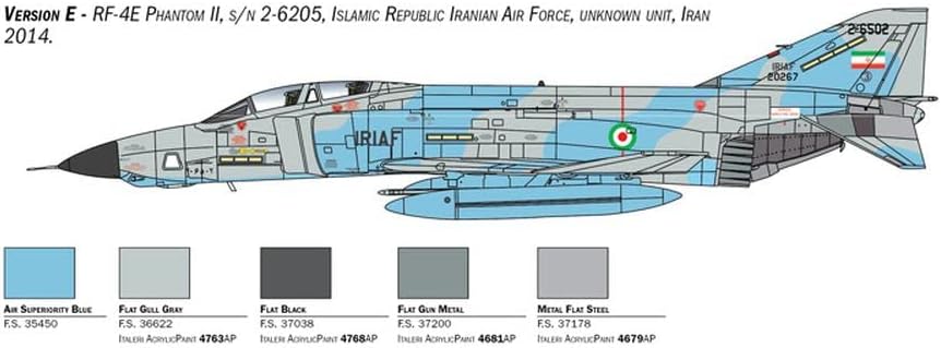Italeri IT2818 2818 RF-4E Phantom II, 1/48 Scale, Plastic Kit, Modeling