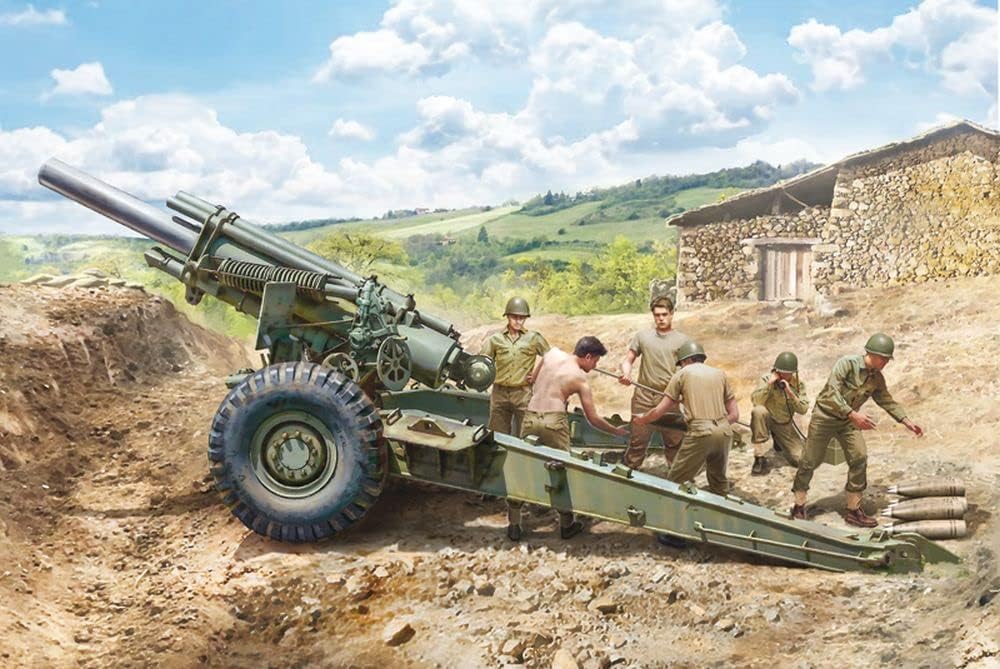 Italeri 6581 M1 155 mm Howitzer 1/35 Scale Plastic Model Kit with Six Figures
