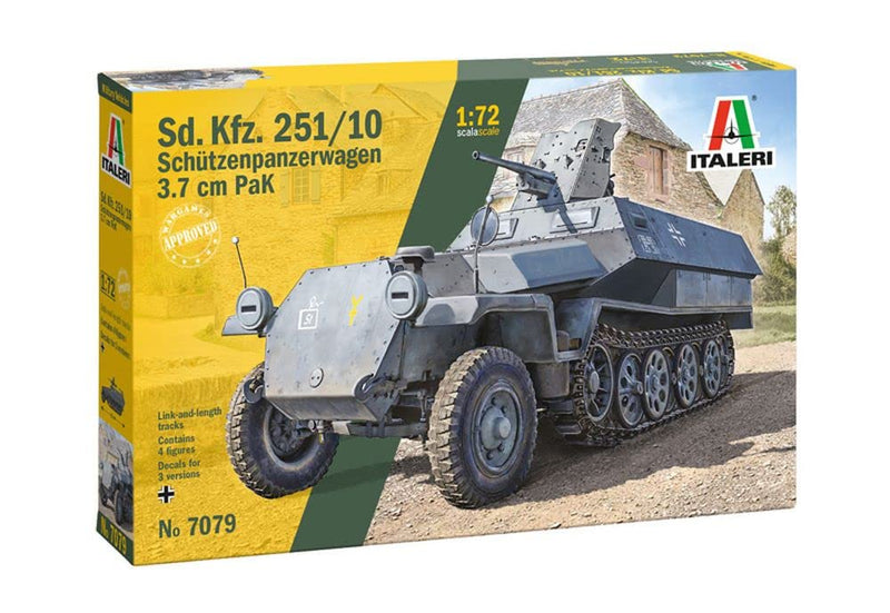 Italeri- Italia 7079 SD.Kfz. 251/10 3,7 cm PaK, Escala 1:72, Kit, Modelo de plástico para Montar, modelismo, Color 100% (IT7079