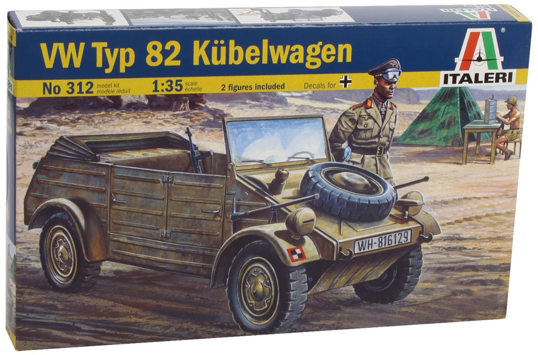 Italeri- VW Bucket Trolley Type 82 Volkswagen Kübelwagen Kit de Modelo, Color Verde, Mittel (8001280000000