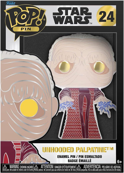 Loungefly POP! Large Enamel Pin STAR WARS: Unhooded Emperor Palpatine - Star Wars Enamel Pins - Cute Collectable Novelty Brooch - for Backpacks & Bags - Gift Idea - Official Merchandise