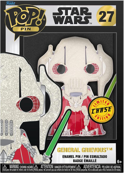 Loungefly POP! Large Enamel Pin STAR WARS: General Grievous CHASE GROUP - Star Wars Enamel Pins - Cute Collectable Novelty Brooch - for Backpacks & Bags - Gift Idea - Official Merchandise