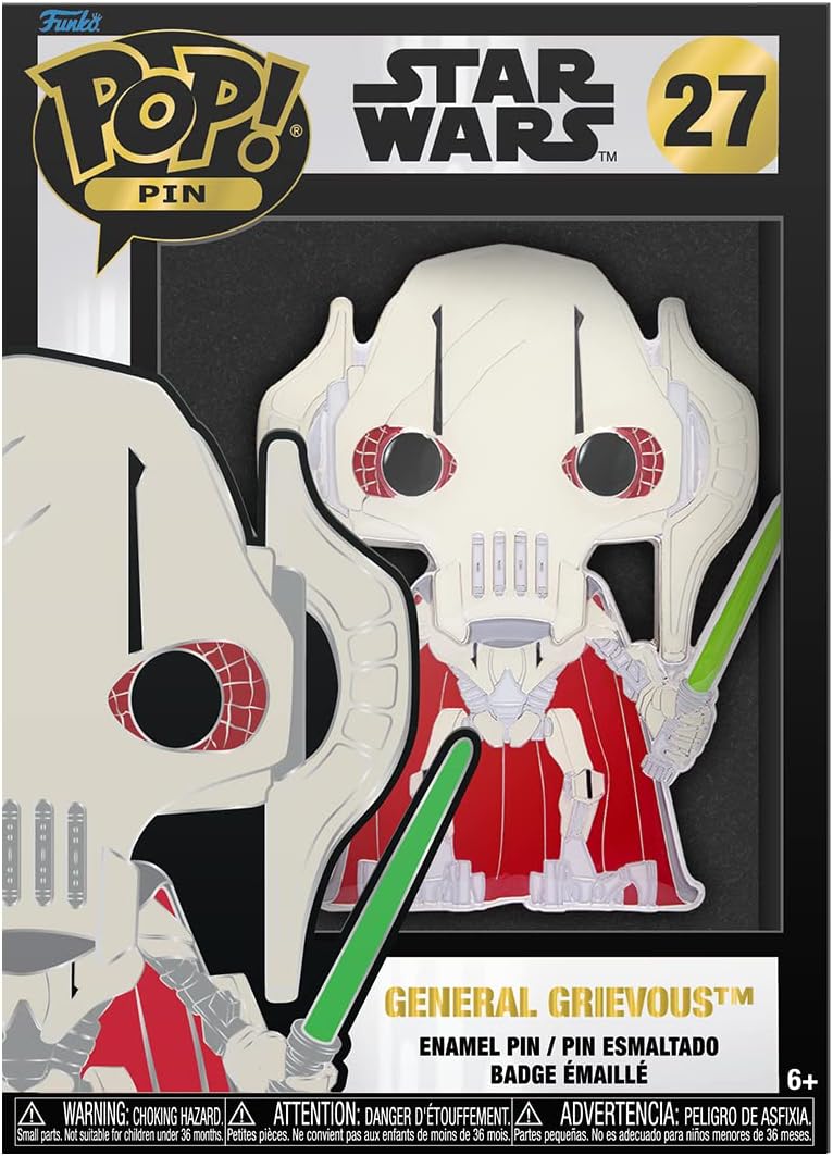Loungefly POP! Large Enamel Pin STAR WARS: General Grievous CHASE GROUP - Star Wars Enamel Pins - Cute Collectable Novelty Brooch - for Backpacks & Bags - Gift Idea - Official Merchandise