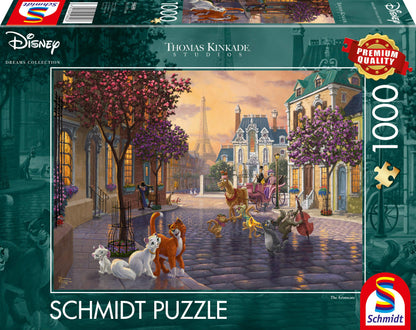 Schmidt Spiele 59690 Thomas Kinkade: Disney Aristocats (1000pc) Jigsaw Puzzle, Colourful