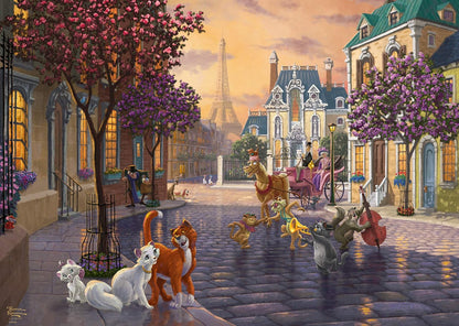 Schmidt Spiele 59690 Thomas Kinkade: Disney Aristocats (1000pc) Jigsaw Puzzle, Colourful