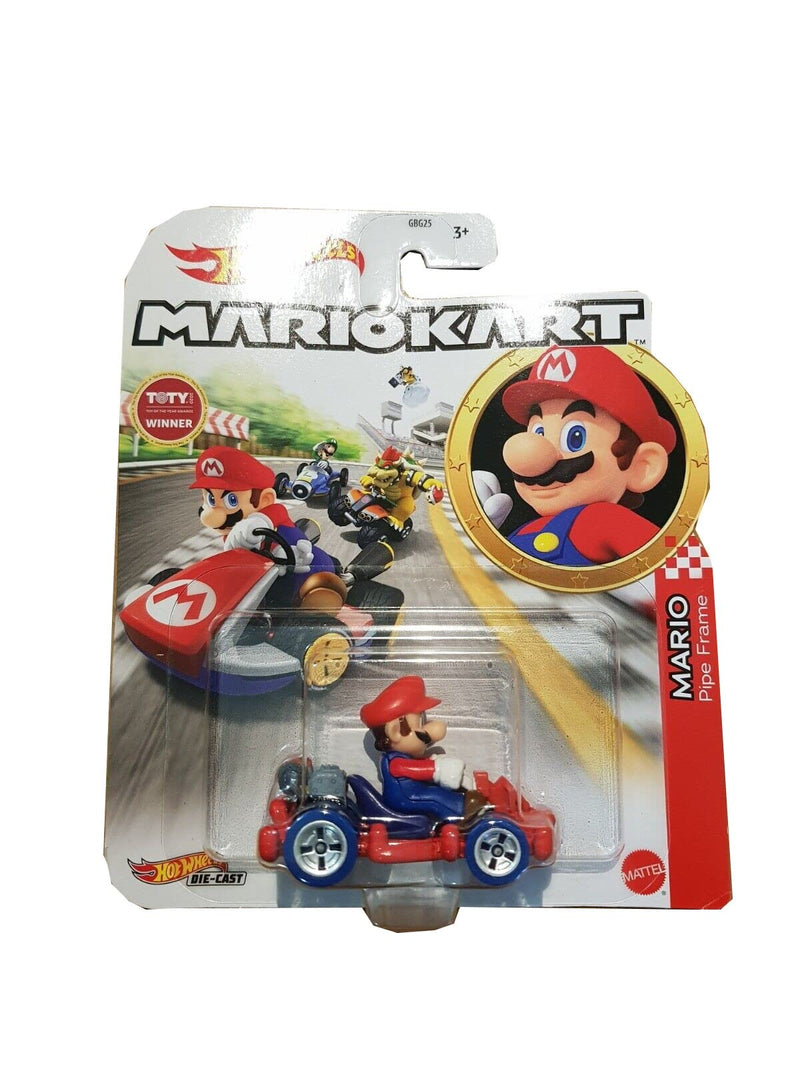 Hot Wheels DieCast Kart Mario Pipe Frame Model by Super Mario Kart - Scale 1:64 Length 5cm