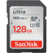 SanDisk Ultra SDXC UHS-I-Kaart 128 GB (Full HD-Video’s, UHS-I-Videoprestaties, Leessnelheden Tot 140 MB/s, Bestand Tegen Water, Temperatuurschommelingen, 10 Jaar Beperkte Garantie)