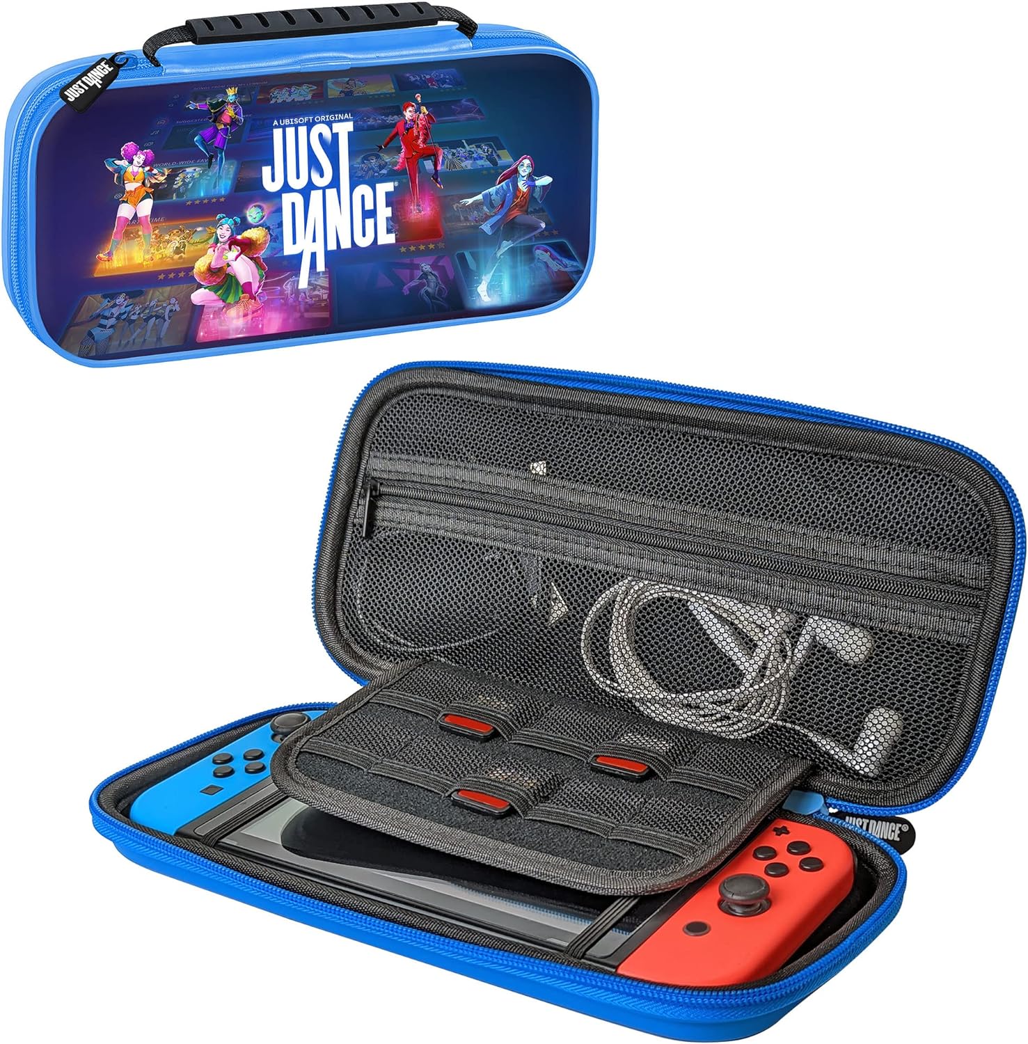 Subsonic Official Just Dance 2023 - Rigid and shockproof storage case for Nintendo Switch - EVA zipped case - Protective cover for console, games and accessories