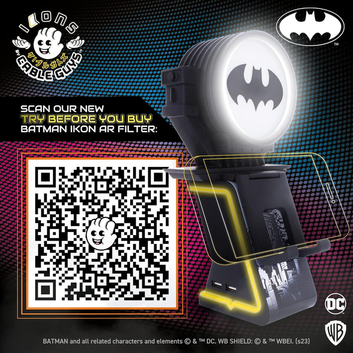 Cable Guys Ikon Charging Stand -Batman Gaming Accessories Holder & Phone Holder -for Most Controllers (Xbox, Play Station, Nintendo Switch) & Phone