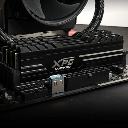 ADATA XPG GAMMIX D10 - DDR4 - Kit - 32 GB: 2 x 16 GB - DIMM 288-PIN - 3200 MHz / PC4-25600 - ungepuffert 32 GB (2 x 16 GB) Black
