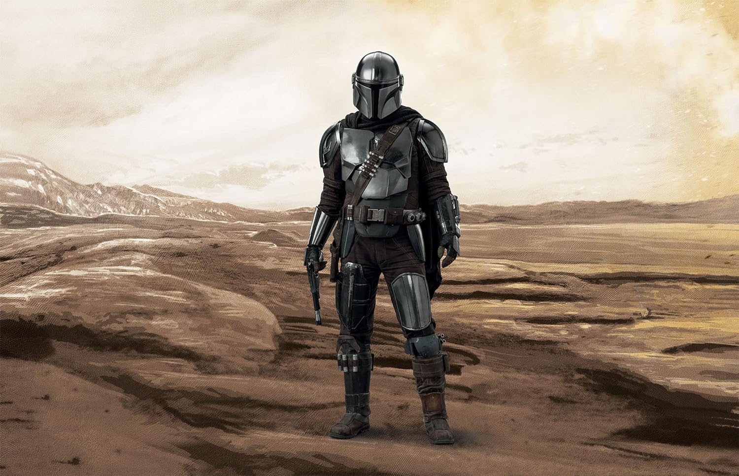 Revell 06784 Star Wars: The Mandalorian Din Djarin™ - The Bounty Hunter 1:9 Scale Unbuilt/Unpainted Plastic Model Kit with Diorama Base