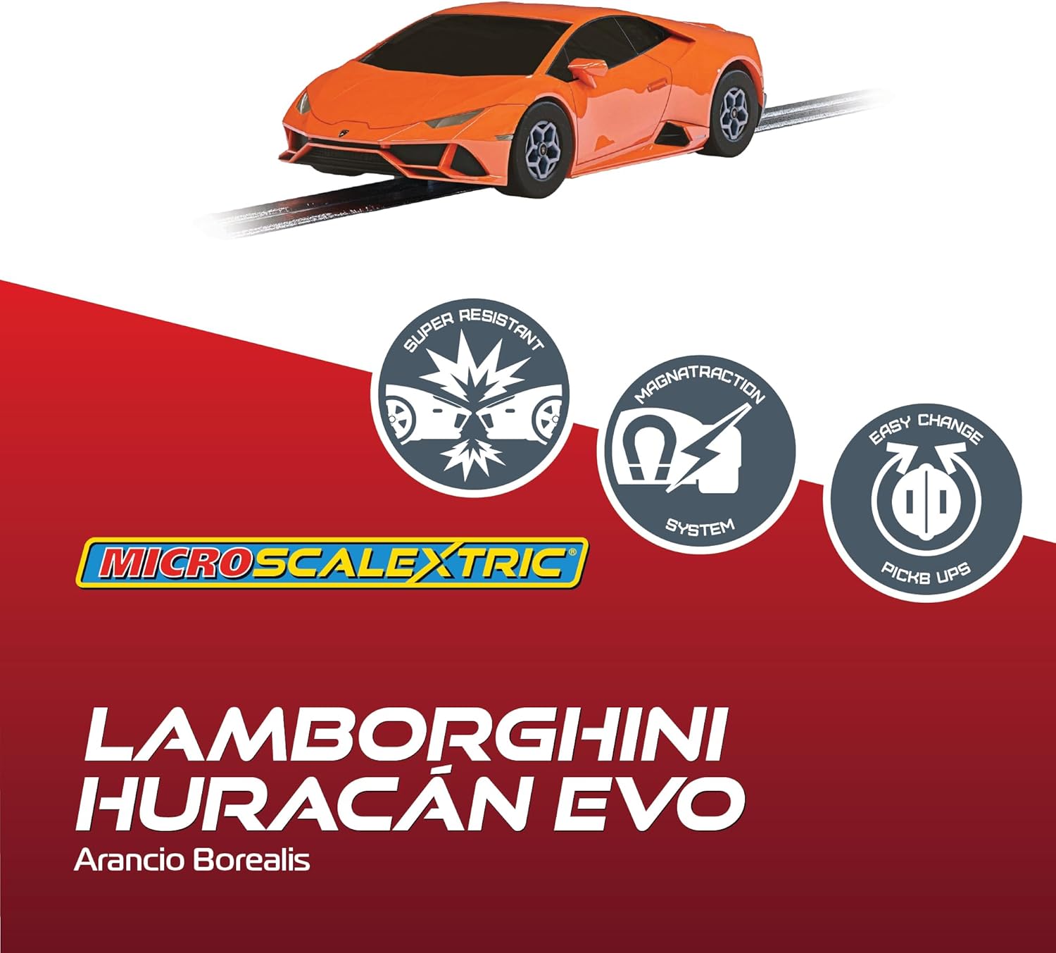 Micro Scalextric Lamborghini Huracan Evo Car - Orange