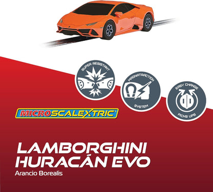 Micro Scalextric Lamborghini Huracan Evo Car - Orange