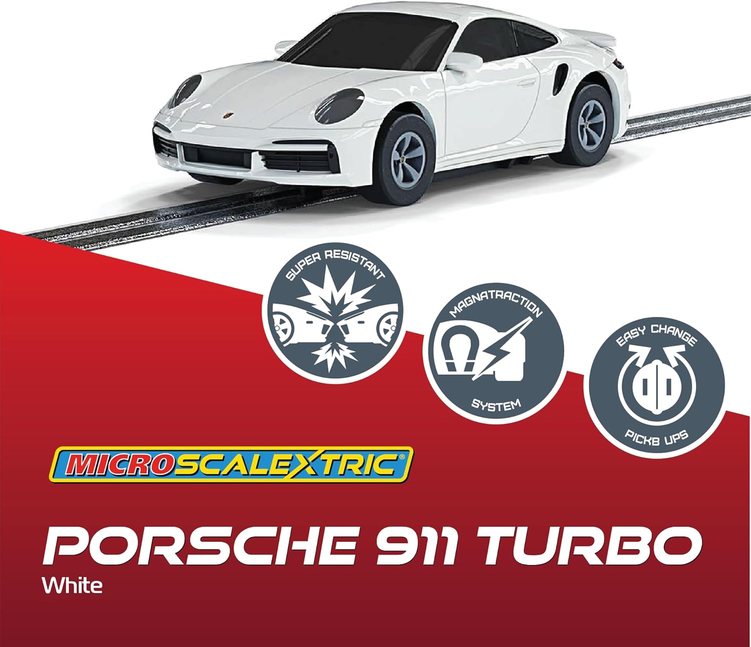 Micro Scalextric Porsche 911 Turbo Car - White