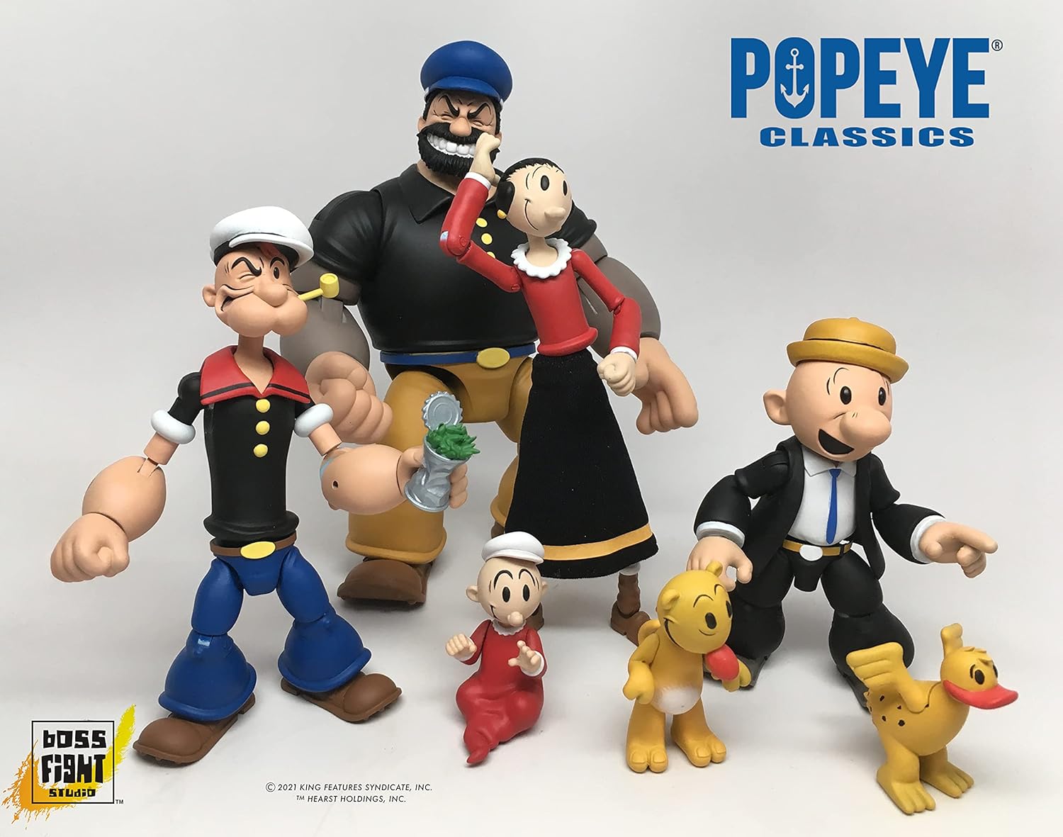 Boss Fight Studio Castor OYL Popeye Classics Wave 1 Collectible Action Figure – Highly Articulated Figurine and Accessories Including Eugene The Jeep, Bernice The Whiffle Hen, & Removable Hats – 1:12