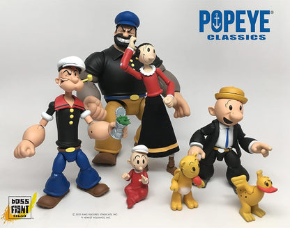 Boss Fight Studio Castor OYL Popeye Classics Wave 1 Collectible Action Figure – Highly Articulated Figurine and Accessories Including Eugene The Jeep, Bernice The Whiffle Hen, & Removable Hats – 1:12