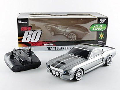 Greenlight 1:18 Scale 1967 Ford Mustang Shelby GT 500 Eleanor from Gone in 60 Seconds 2000 Movie RC Radio Remote Control Car Metallic Grey/Black – By Collectibles