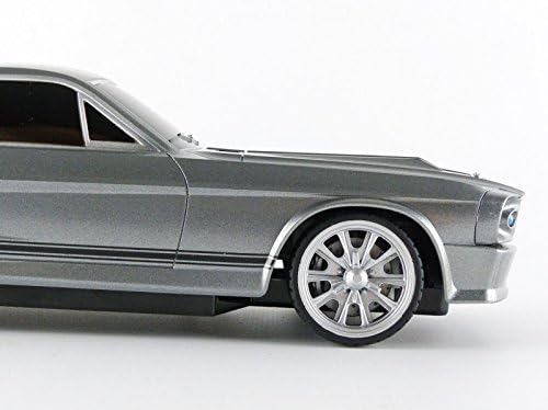 Greenlight 1:18 Scale 1967 Ford Mustang Shelby GT 500 Eleanor from Gone in 60 Seconds 2000 Movie RC Radio Remote Control Car Metallic Grey/Black – By Collectibles
