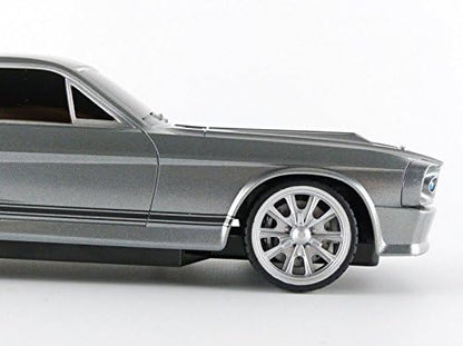 Greenlight 1:18 Scale 1967 Ford Mustang Shelby GT 500 Eleanor from Gone in 60 Seconds 2000 Movie RC Radio Remote Control Car Metallic Grey/Black – By Collectibles