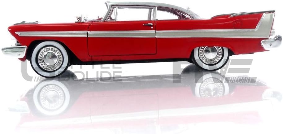Greenlight 84 1958 Plymouth Fury Christine (1983) Movie 1/24 Diecast Model Car 84071, Red/White