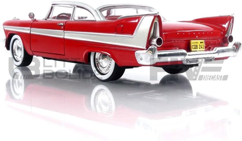 Greenlight 84 1958 Plymouth Fury Christine (1983) Movie 1/24 Diecast Model Car 84071, Red/White