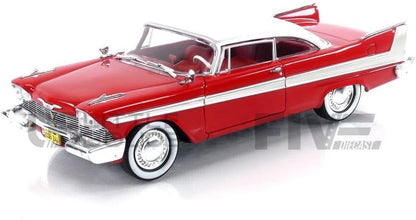 Greenlight 84 1958 Plymouth Fury Christine (1983) Movie 1/24 Diecast Model Car 84071, Red/White