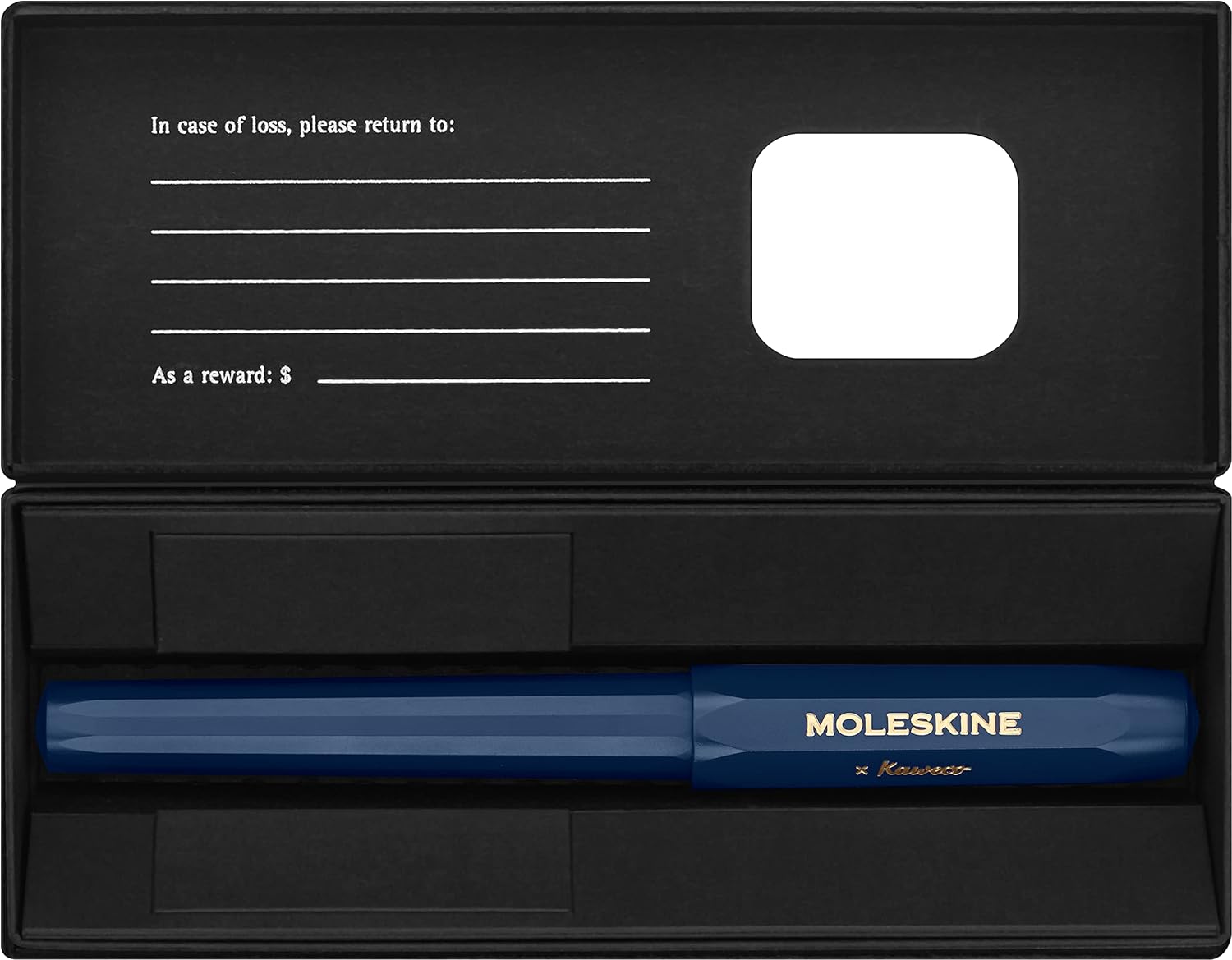 Moleskine x Kaweco Fountain Pen in ABS plastic with Gold-Plated Size M Nib for Writers, Note-Takers, Blue Ink Cartridge Included, Color Blue