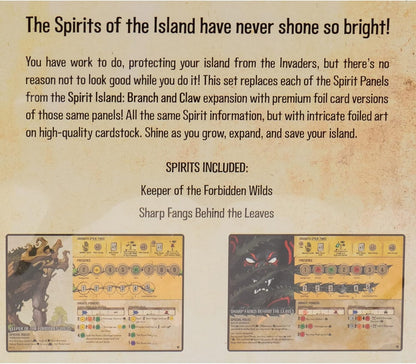 Greater Than Games Spirit Island Branch &Claw: Premium Foil Spirit Panels - 2 Panels to Replace Existing Game Cards, Greater Than Games