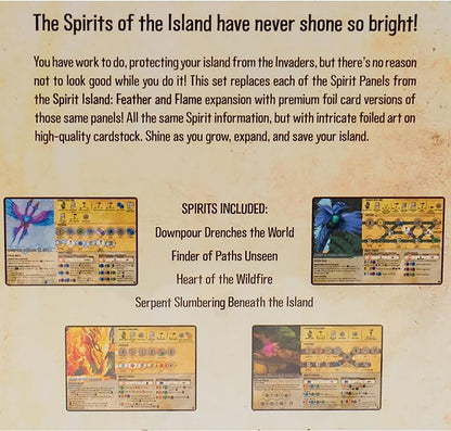 Greater Than Games | Spirit Island: Feather & Flame - Foil Panels | Cooperative Strategy Board Game Accessory | Premium Component Upgrade