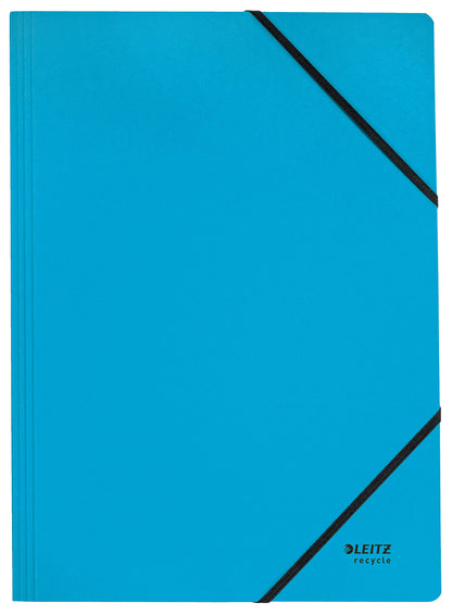 Leitz Recycle 39080035 A4 Corner Binder for 250 Sheets for Document Storage & Filing, 100% Recycled & Recyclable, Climate Neutral, Environmentally Friendly, Recycle Series, Blue, Pack of 10