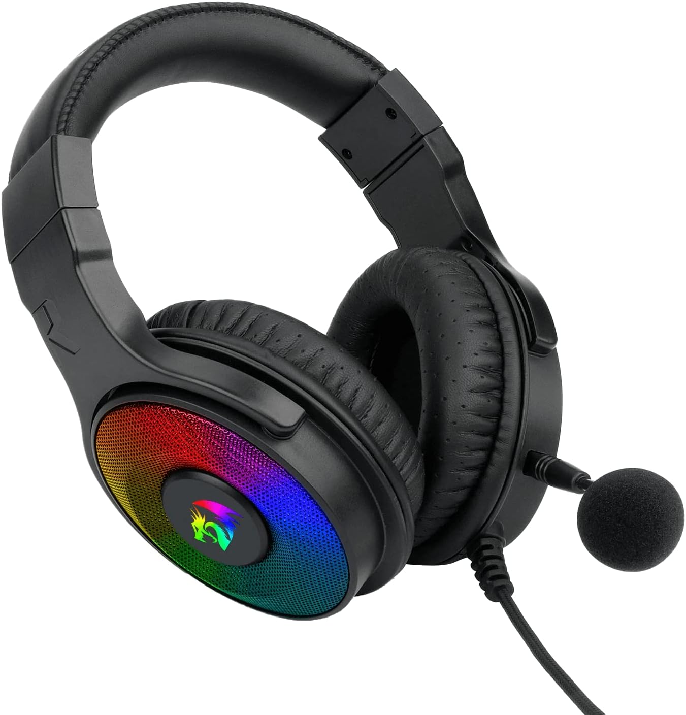 Redragon Pandora 2 H350 RGB Gaming Headset – High Definition Audio + Powerful Bass – Gaming Headset with Removable Microphone, Large Earpads – Works on PC/PS4/Xbox One/NS (Black