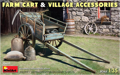 MiniArt MIN35657 1:35-Farm Cart with Village Accessories Scale Model kit