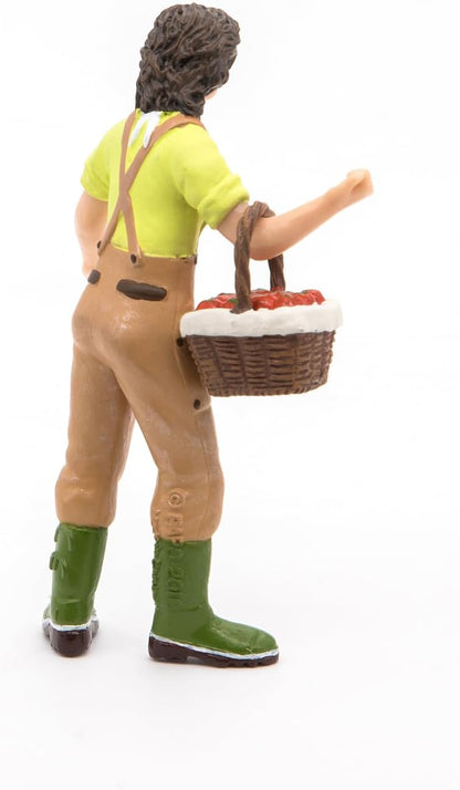 PAPO FARMYARD FRIENDS Tiere Figurine, 39219 Woman Farmer with Basket, Multicolour
