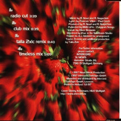 Der Erdbeermund (4 versions, 1997, incl. Talla 2XLC Remix, feat. DJ Nuori)