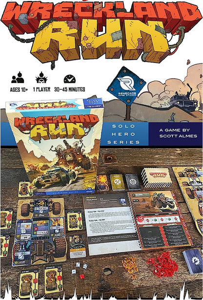Renegade Games Studios Wreckland Run - Solo Hero Series, Renegade Games, Ages 10+, 1 Player Solo Campaign Game, 30-45 Min Per Campaign