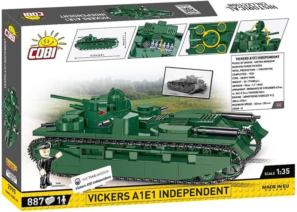 COBI 2990 Historical Collection WWI Vickers A1E1 Independent Tank 886pcs