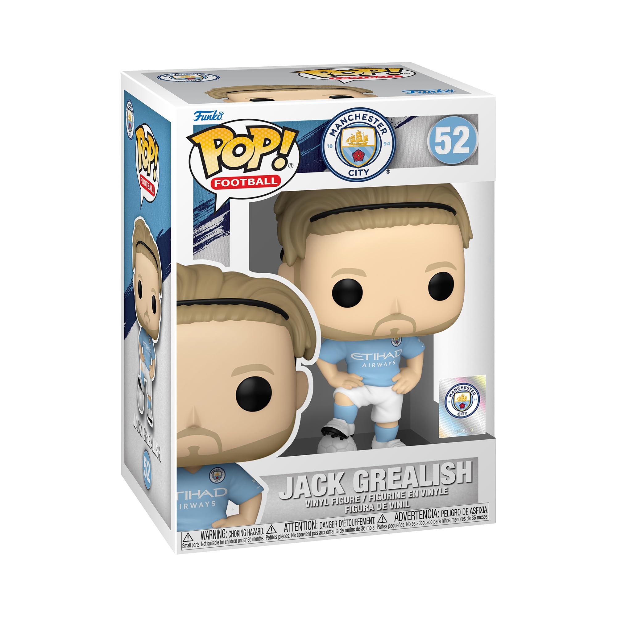 Funko POP! Football: Manchester City - Jack Grealish G. - Manchester City FC - Collectable Vinyl Figure - Gift Idea - Official Merchandise - Toys for Kids & Adults - Sports Fans Single