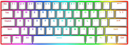 Redragon Mechanical Gaming Keyboard White - K630 RGB Dragonborn - Red Switches - Keyboard 60% USB Cable Detachable Type