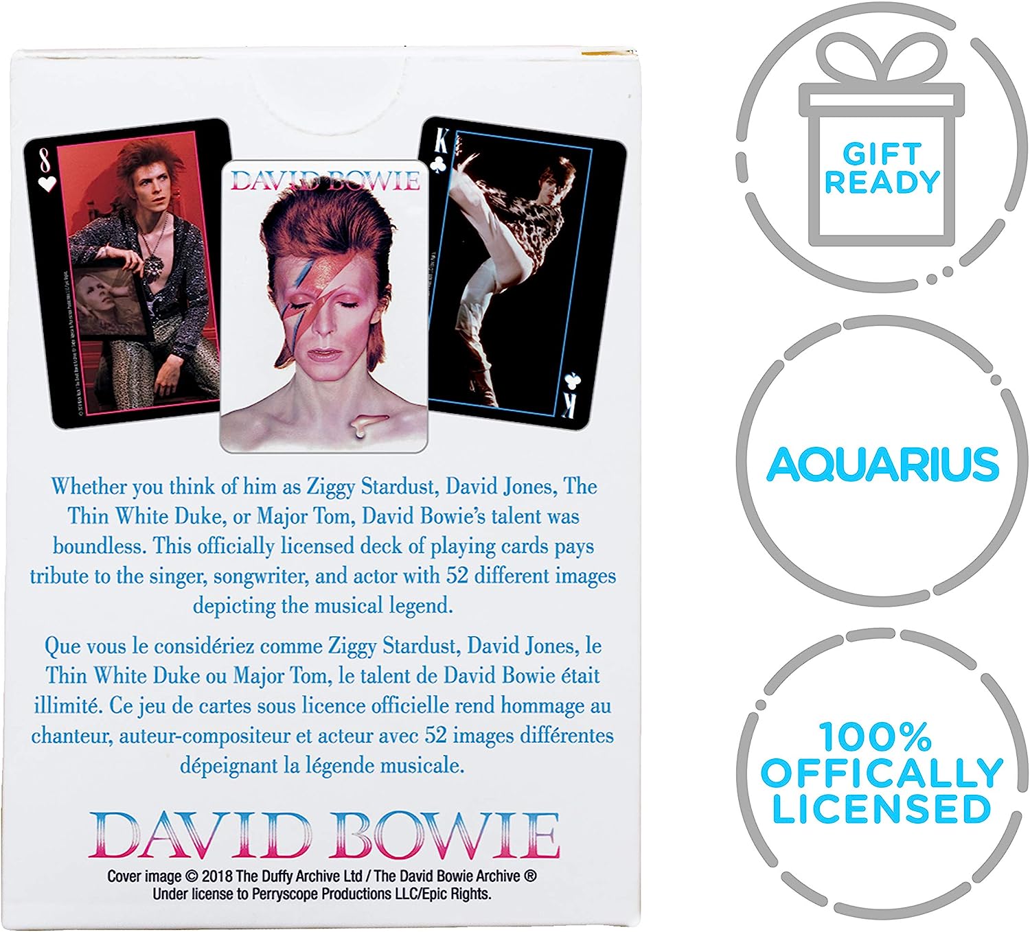 AQUARIUS David Bowie Playing Cards - David Bowie Themed Deck of Cards for Your Favorite Card Games - Officially Licensed Merchandise & Collectibles