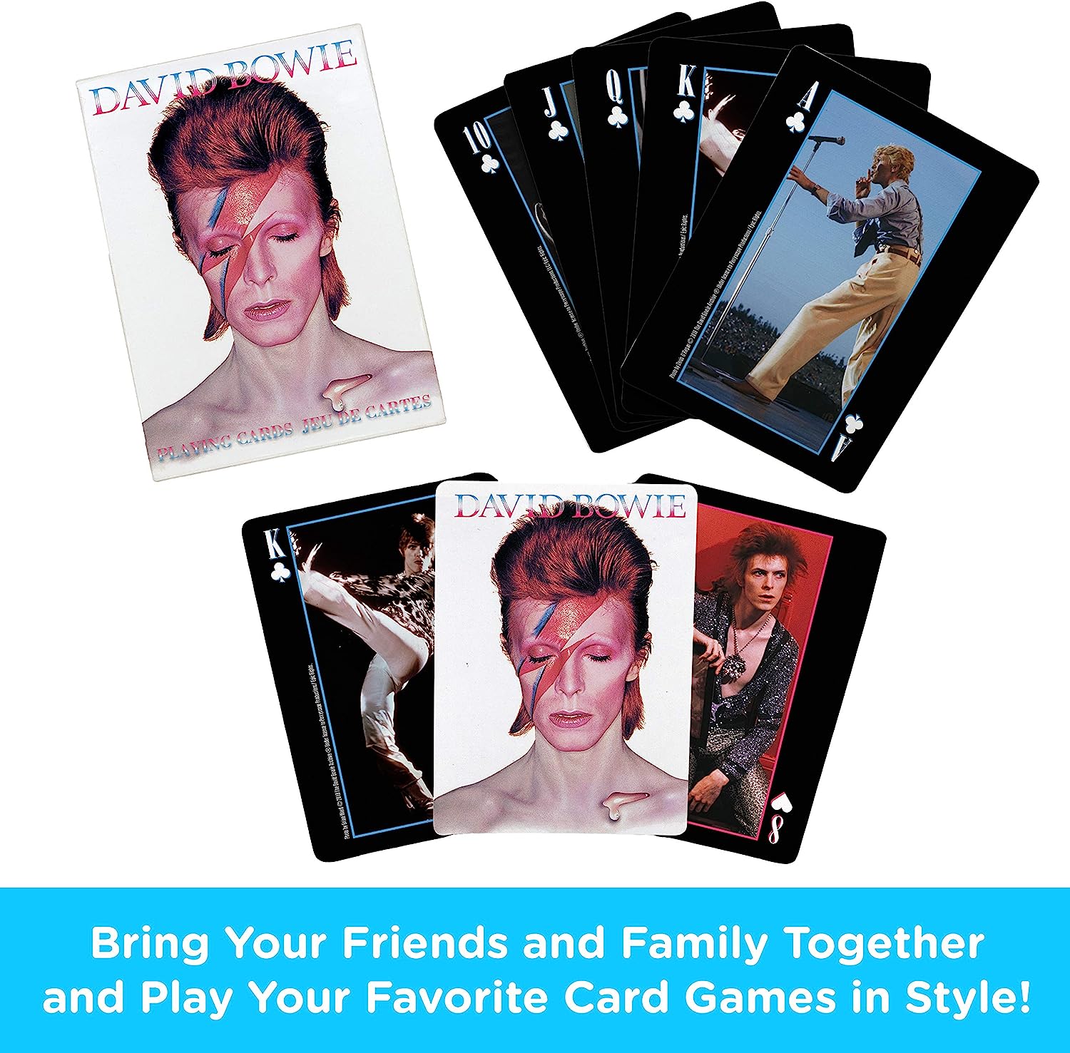 AQUARIUS David Bowie Playing Cards - David Bowie Themed Deck of Cards for Your Favorite Card Games - Officially Licensed Merchandise & Collectibles
