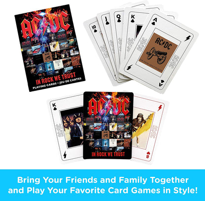 AQUARIUS NEW! AC/DC In Rock We Trust set of 52 playing cards (+ jokers