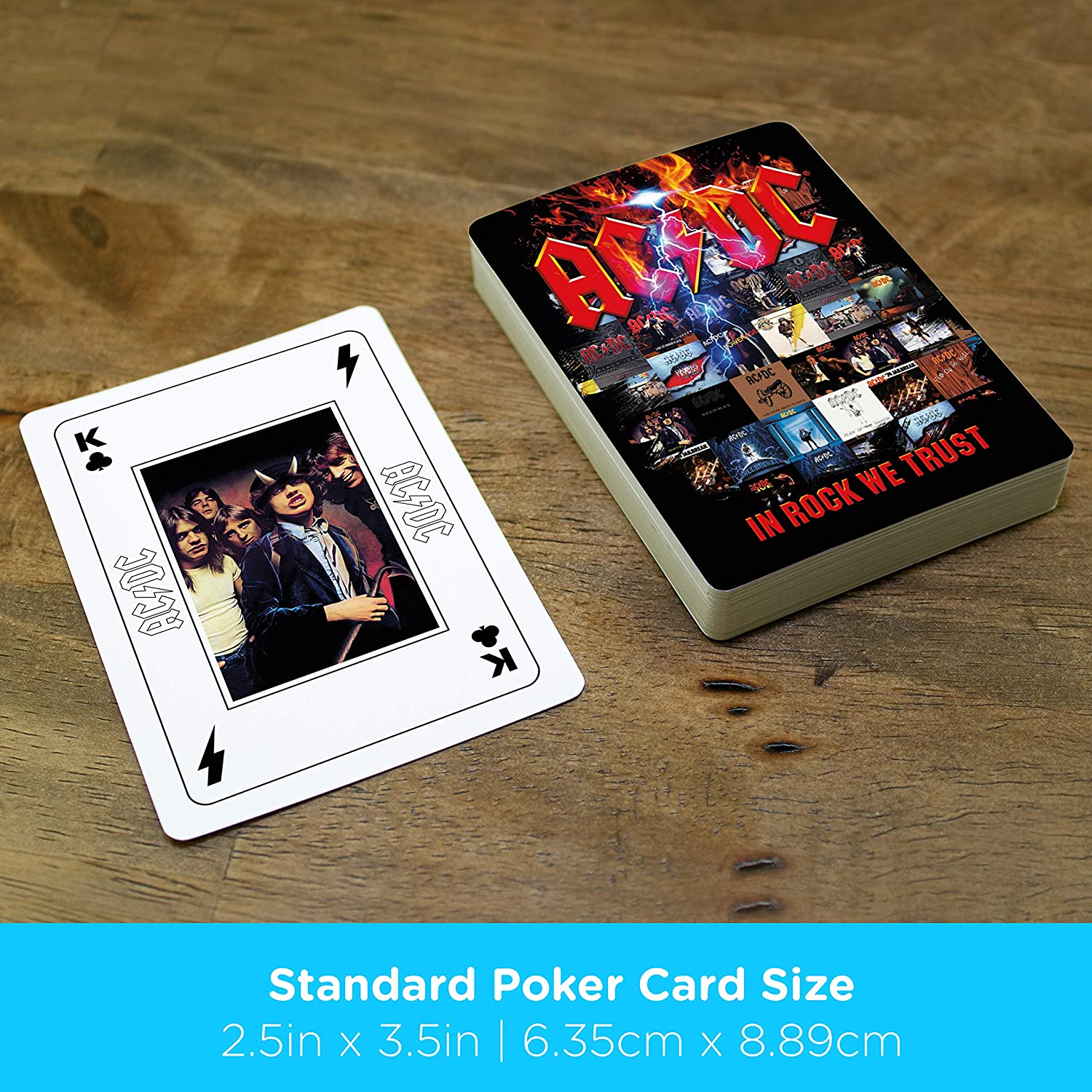 AQUARIUS NEW! AC/DC In Rock We Trust set of 52 playing cards (+ jokers