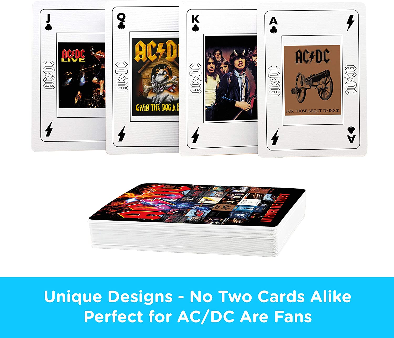AQUARIUS NEW! AC/DC In Rock We Trust set of 52 playing cards (+ jokers